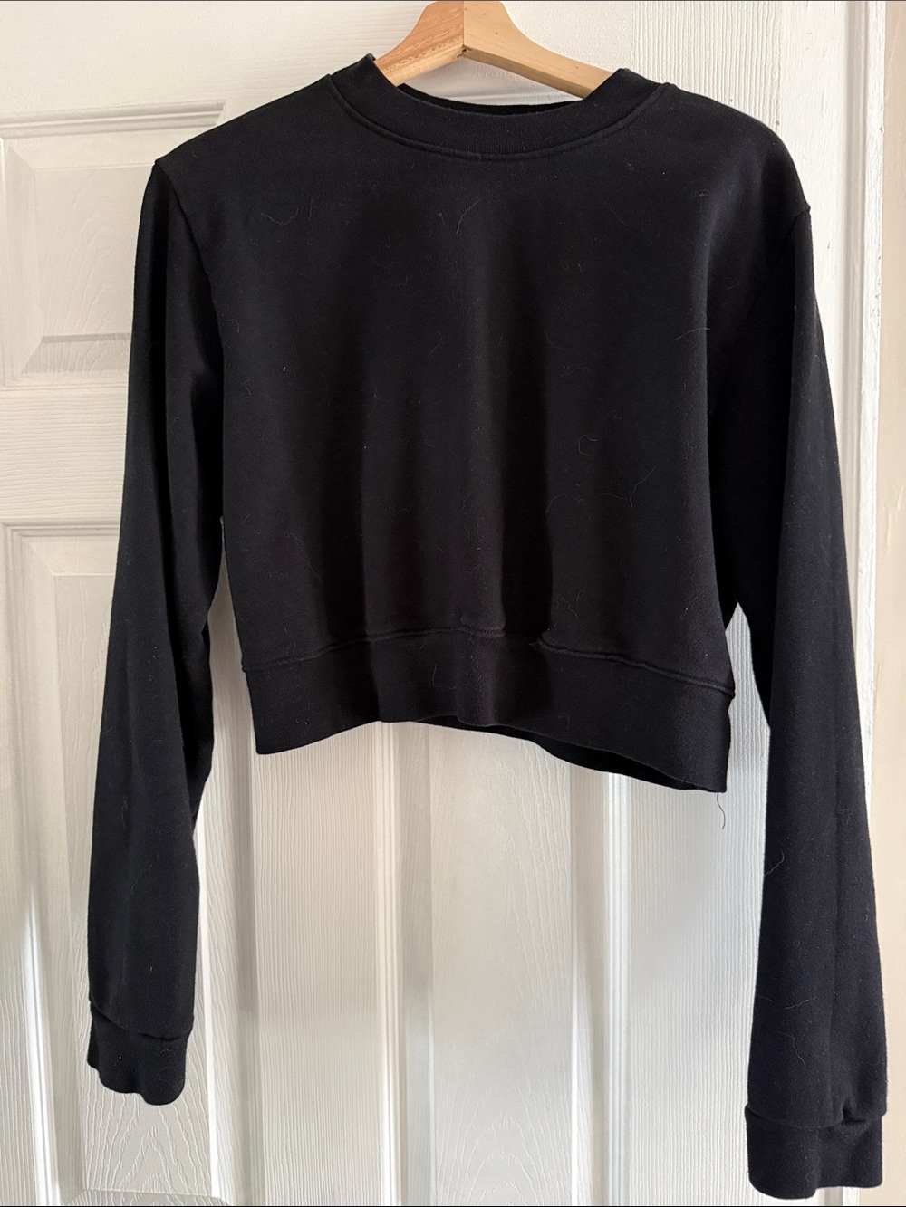 perfectwhitetee Black Cropped mock neck
